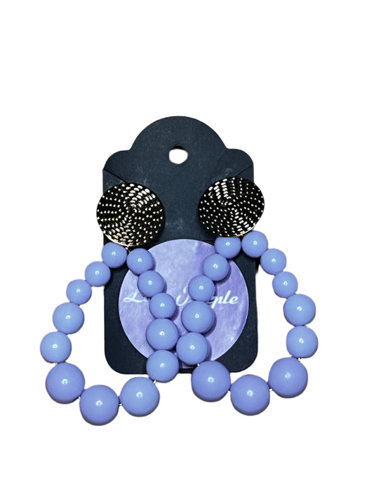 Purple bead earring